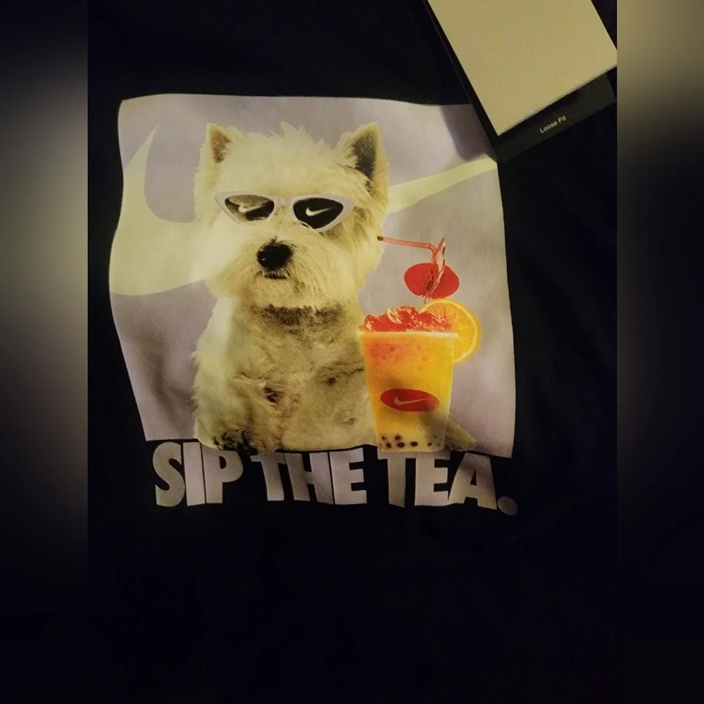 Nike Kids Blue Tie-Dye and Black Graphic Tees Size Large Kids - Picture 3 of 7